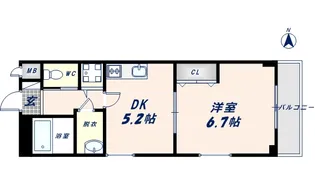マジェスタ八戸ノ里【3階】の間取り