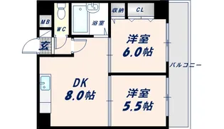 グランデージ新深江【902号室】の間取り