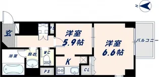 メゾン・ド・成屋大阪【6階】の間取り