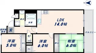 ウィステリア今里【801号室】の間取り
