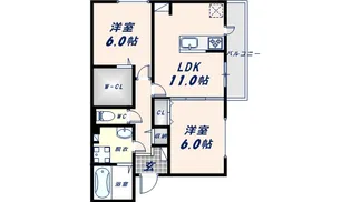 クレストコートO&K【2階】の間取り