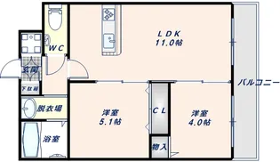 パールコート今里【1階】の間取り