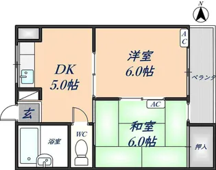 ナンソーコーポ2【4C号室】の間取り
