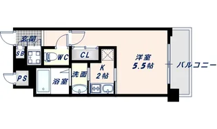レジュールアッシュ長堀通南【2階】の間取り
