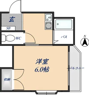 カサブランカエイト【201号室】の間取り