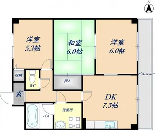 鴻池クレスト【302号室】の間取り