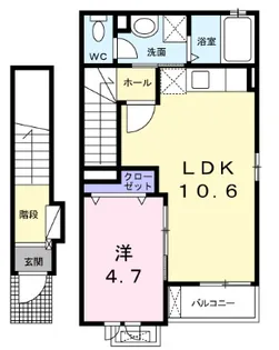 プレーゴ参道【205号室】の間取り