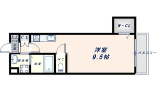 クリエオーレ桃谷【103号室】の間取り