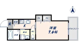 クリエオーレ長瀬【2階】の間取り