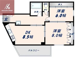 徳原マンション【1F号室】の間取り