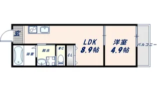新深江ベルハイツ【302号室】の間取り