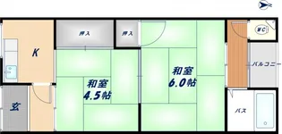 南野文化【203号室】の間取り