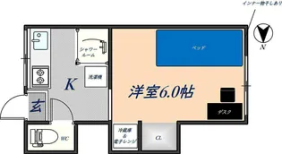 LaChance瓢箪山Annex【202号室】の間取り