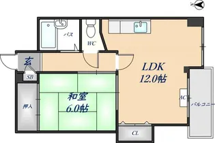 1LDKの間取り画像