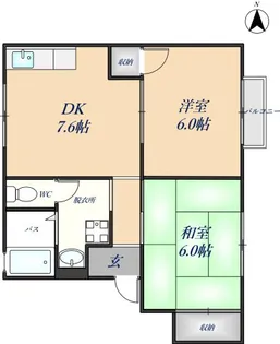 ロイヤルハイツ【2階】の間取り