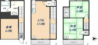 大阪府東大阪市稲葉2丁目【一戸建】の間取り