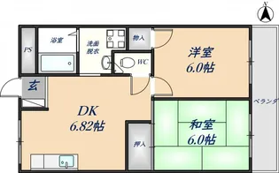 同仁マンション【202号室】の間取り
