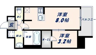 アドバンス大阪ブリアント【14階】の間取り