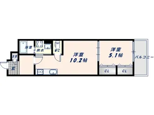 ラモーナ巽南【2階】の間取り