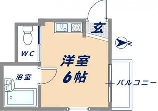 ハイツ菱屋【1B号室】の間取り