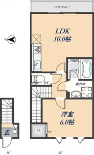 1LDKの間取り画像
