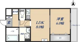 ドゥミルアン東大阪【5階】の間取り