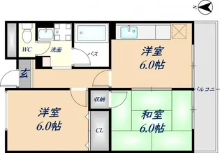 キャッスル東花園【410号室】の間取り