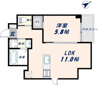 エイチ・ツーオー今里東【4階】の間取り