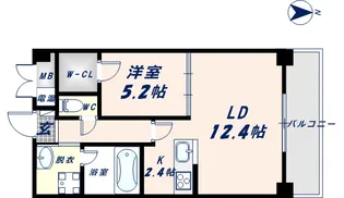 グランディール布施【206号室】の間取り