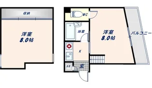 ベルジュネス【50K号室】の間取り