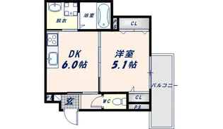 クリエオーレ東中浜【2階】の間取り