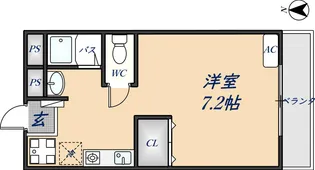 さくらハイツ 1K【1階】の間取り