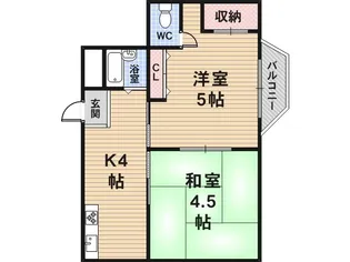 大宝小阪マンション【4階】の間取り