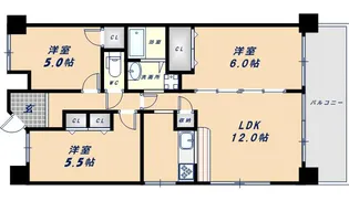 ガーデンシティ長田【1005号室】の間取り