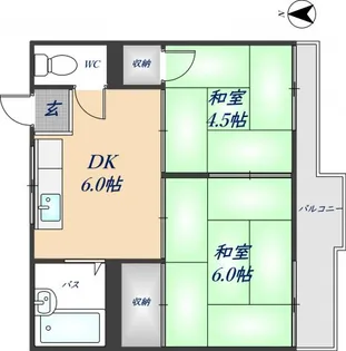 ドミール末広【102号室】の間取り