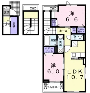 ビラカルロッタ【301号室】の間取り
