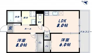 エレガンス川上【504号室】の間取り