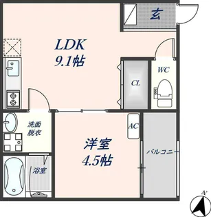 MarkVilla水走【3階】の間取り