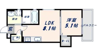 クリエオーレ巽中Ⅱ【2階】の間取り