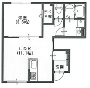プレセアコート花園 A棟【1階】の間取り