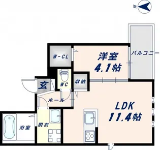 シュクル今里【3階】の間取り