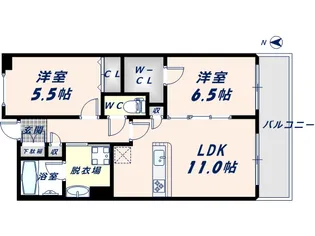 グランルシェル【4階】の間取り