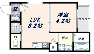 GRANDIR近大前【201号室】の間取り