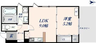 エスポワール瓢箪山【1階】の間取り