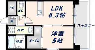 カウニス巽中【801号室】の間取り