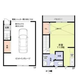 ガレージハウス D BASE【1階】の間取り