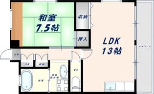 グランドハイツ北深江【205号室】の間取り