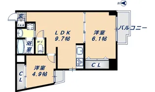 グランガーデン足代新町【5階】の間取り