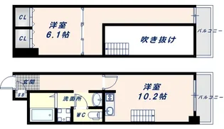 ロネスタ新深江【1002号室】の間取り