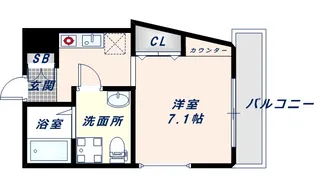 ブルービー玉造【3階】の間取り